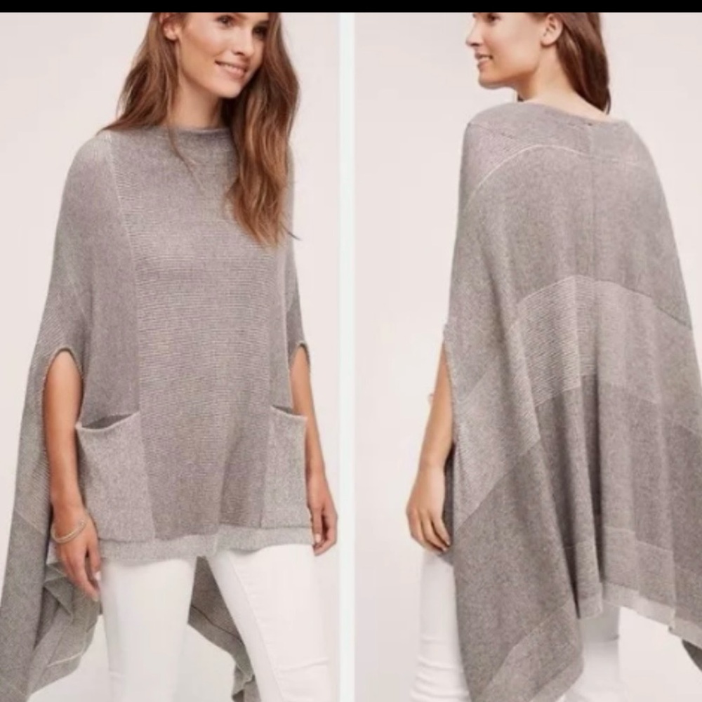 Moth Anthropologie Madison Park Cape Poncho XS-S Wool Cashmere Oversized